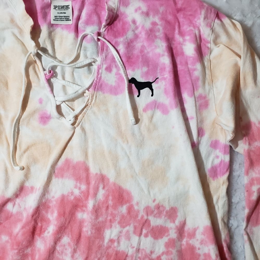 Victorias Secret PINK tie dye size medium long sleeve Chicago top - Picture 2 of 7